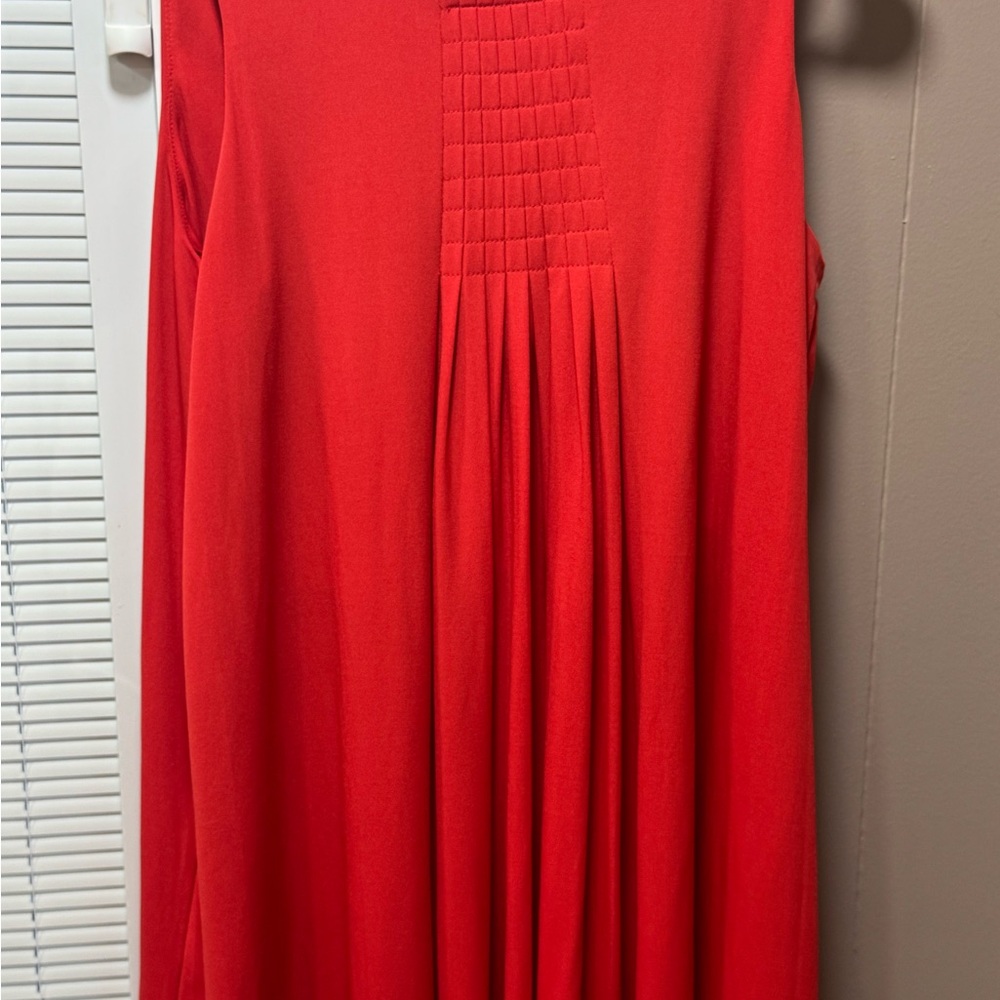 Calvin Klein Collection Red Pleated Maxi Dress